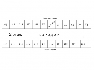 Корпус 1 - Схема номеров - 2 этаж